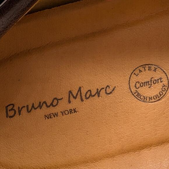 Bruno Marc Loafers Mens 8.5 Slip on Shoes Brown Latex Comfort Preppy Office Work - Picture 6 of 9